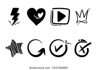 Hand drawn vector collection of doodle.