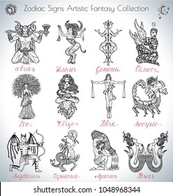 Collection Mythical Characters Known Ancient Greek Stock Vector ...