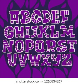 Hand drawn vector color Alphabet