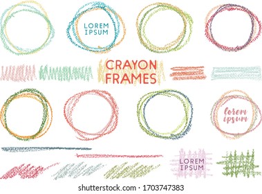 hand drawn vector crayon frames