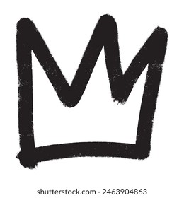 Hand drawn vector crown doodle on white background. Bold brush drawn crown. vector illustration.