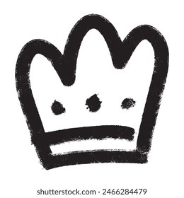 Hand drawn vector crown doodle on white background. Bold brush drawn crown. vector illustration.