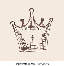 Hand Drawn Vector Crown Illustration