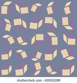 Hand drawn vector cube seamless pattern. Cute doodle modern geometric isolated elements.