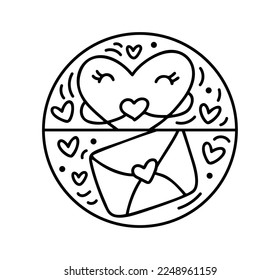 Hand drawn vector cute baby dino with line berries, branches, flower texture. Icon outline illustration for greeting card baby, web design, invitation.
