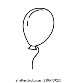 Hand drawn vector cute balloon isolated on white background