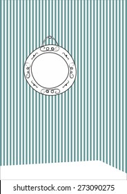 Hand drawn vector decorative frames on stripes wall background