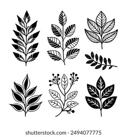 Hand drawn vector design floral elements