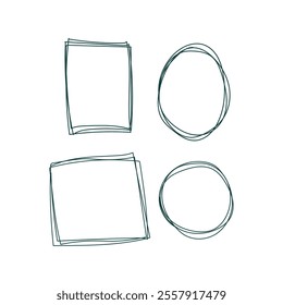 hand drawn vector design frame elements set modern minimalistic doodle