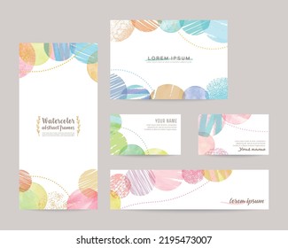 Hand drawn vector design templates; leaflet cover, card, business cards, banner (bubble)