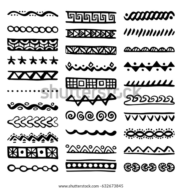 Hand Drawn Vector Dividers Set Borders Stock Vector Royalty Free