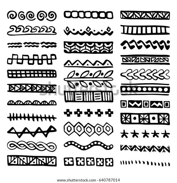 Hand drawn\
vector dividers. Set of borders for your blog posts decor.\
Decorative lines for restaurant menu\
design.
