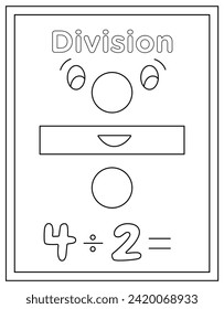 página de coloreado de vector de división dibujado a mano, 