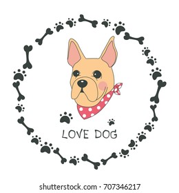 Hand drawn vector dog cute cartoon design, dog vector illustration