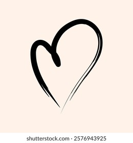 Hand drawn vector doodle abstract sign heart. Painted design element. Valentine’s Day. Love, emotions, happiness, joy, fun, feelings. For textiles, gift wrap, packaging, banner, blog, card, invitation