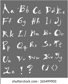 Hand drawn vector doodle alphabet letters