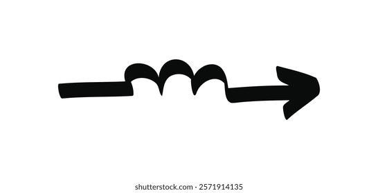 Hand drawn vector doodle arrow isolated on a white