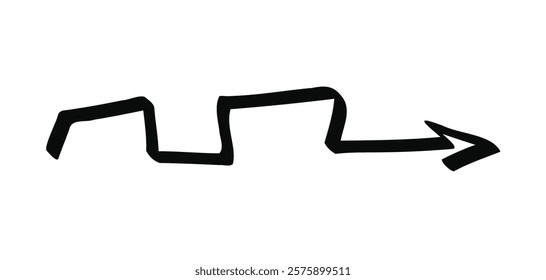 Hand drawn vector doodle arrow isolated on a white