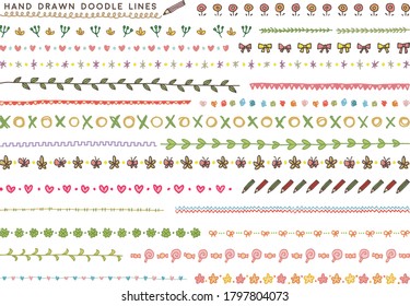 hand drawn vector doodle divider and illustration set