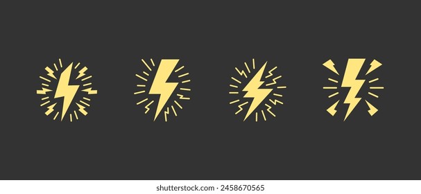 Hand drawn vector doodle electric lightning symbol sketch.