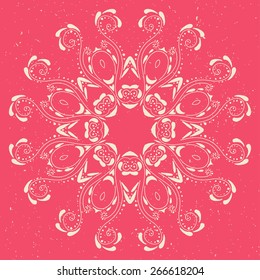 Hand drawn vector doodle floral circle unique vector vintage ornamental frame