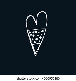 Hand drawn vector doodle heart.  Element for design and decorations.
