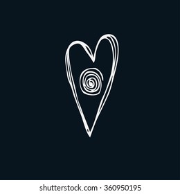 Hand drawn vector doodle heart.  Element for design and decorations.