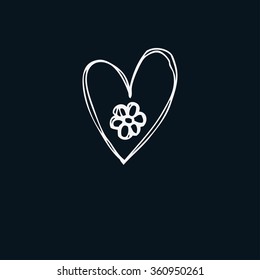 Hand drawn vector doodle heart.  Element for design and decorations.