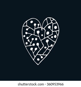 Hand drawn vector doodle heart.  Element for design and decorations.
