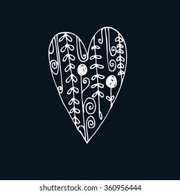 Hand drawn vector doodle heart.  Element for design and decorations.