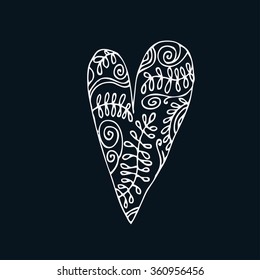Hand drawn vector doodle heart.  Element for design and decorations.