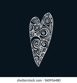 Hand drawn vector doodle heart.  Element for design and decorations.