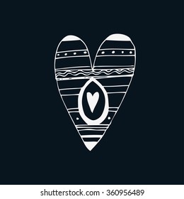 Hand drawn vector doodle heart.  Element for design and decorations.