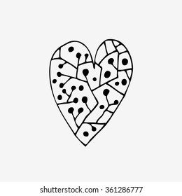Hand drawn vector doodle heart.  Element for design and decorations.