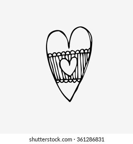 Hand drawn vector doodle heart.  Element for design and decorations.