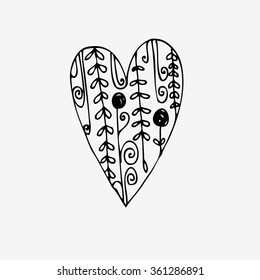 Hand drawn vector doodle heart.  Element for design and decorations.
