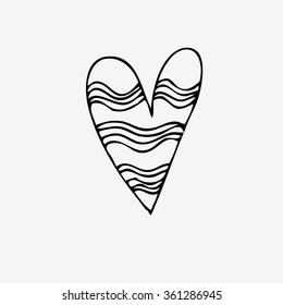 Hand drawn vector doodle heart.  Element for design and decorations.