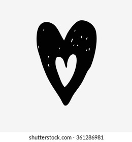 Hand drawn vector doodle heart.  Element for design and decorations.