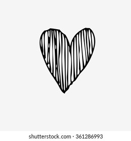 Hand drawn vector doodle heart.  Element for design and decorations.