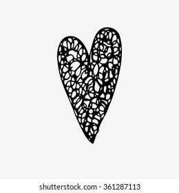 Hand drawn vector doodle heart.  Element for design and decorations.