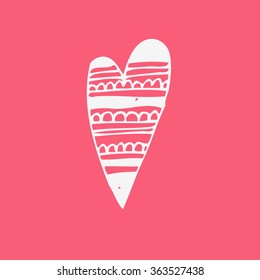 Hand drawn vector doodle heart.  Element for design and decorations.