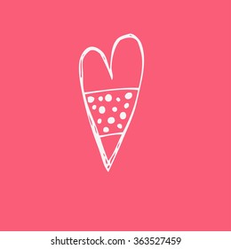 Hand drawn vector doodle heart.  Element for design and decorations.