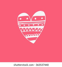 Hand drawn vector doodle heart.  Element for design and decorations.