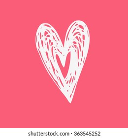 Hand drawn vector doodle heart.  Element for design and decorations.