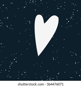 Hand drawn vector doodle heart with grunge texture.  Element for design and decorations.