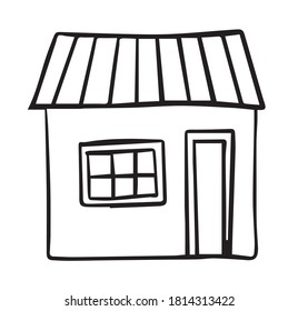 casa de doodle de vector dibujado a mano