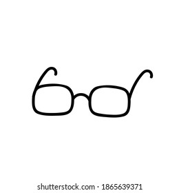 Hand drawn vector doodle illustration. Glasses. Black outline isolated on white background