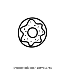 Hand drawn vector doodle illustration. donut. Black outline isolated on white background