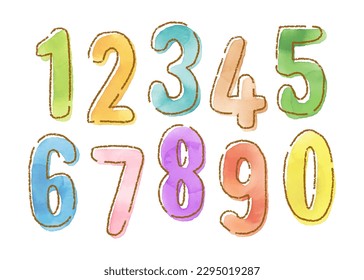 hand drawn vector doodle numbers