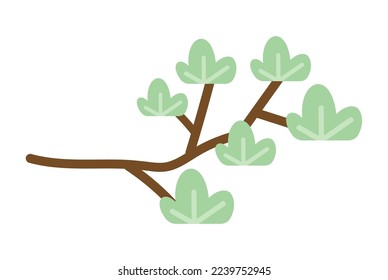 Hand drawn vector doodle tree branch. Leaves herbs isolated on white background. Botanical illustration for print, wedding card, invitation card, floral poster.
